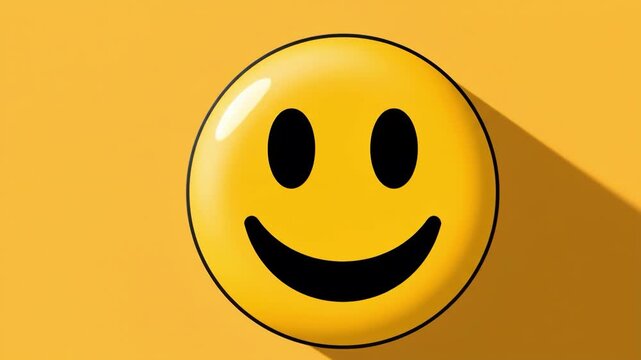 Minimalist 2d yellow smiley face icon