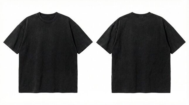 Black Oversized Streetwear T-Shirt Mockup Front and Back View