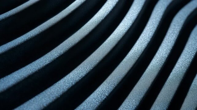 Cinematic macro perspective of pleated fabric with precise geometric folds, sharp creases casting rhythmic shadows, matte textile surface highlighted by angled lighting, crisp deta