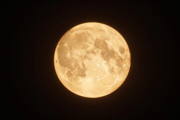 Obraz premium Full moon glows against the backdrop of a dark night sky, looking serene