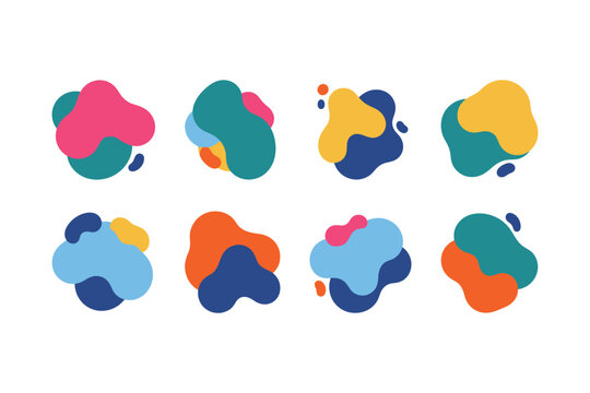 Modern Colorful Organic Abstract Blob Shapes Vector Illustration