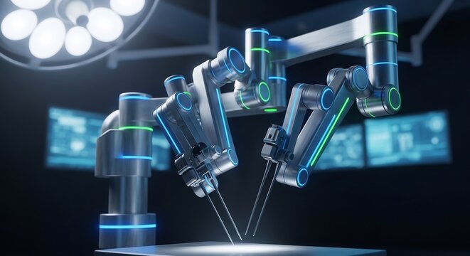 Advanced Robotic Surgical System in Modern Operating Room.