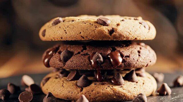 Stack of delicious chocolate chip cookies