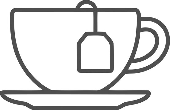 Tea cup with teabag icon