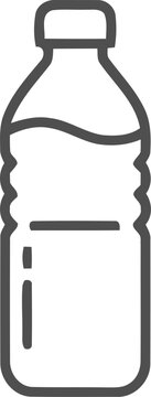 Plastic water bottle icon in a minimalist outline style