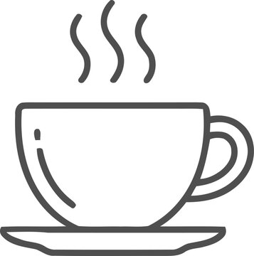 Hot coffee cups with steam icon