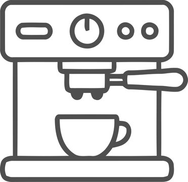 Coffee machines icon in a minimalist outline style