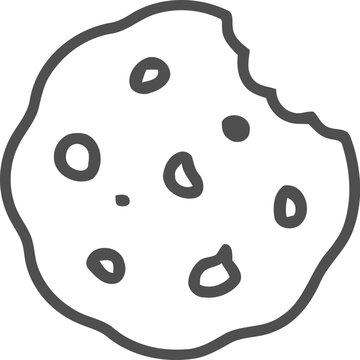 Cookie icon in a minimalist outline style
