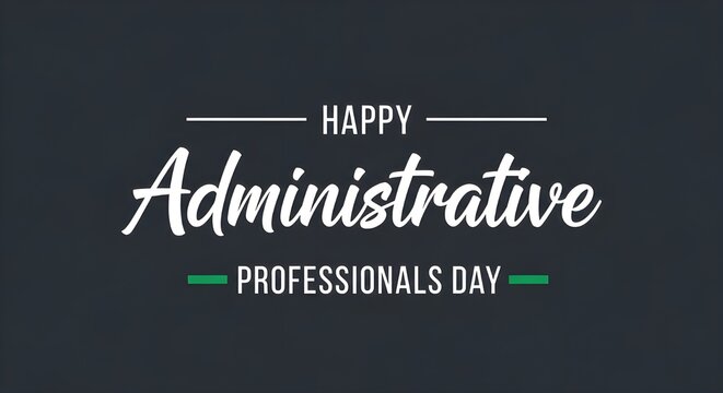 Happy administrative professionals day celebration with elegant typography