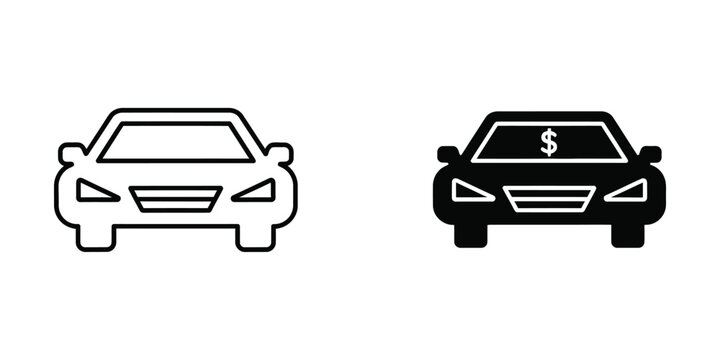 Affordable car versus expensive luxury vehicle illustration comparison