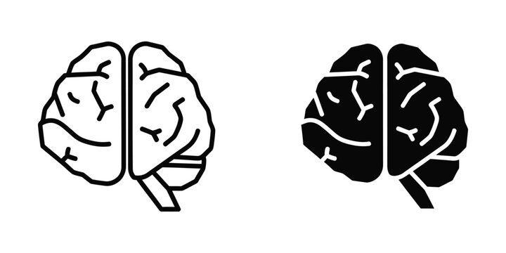 Contrasting brain illustrations showing different visual styles of hemispheres