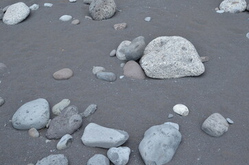 Kamienie na plaży zbliżenie naturalna tekstura © Ewa
