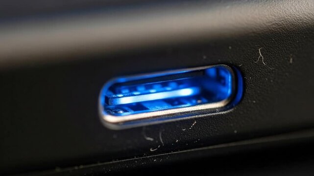 Illuminated USB-C Port Close-Up - Modern Technology Connection.