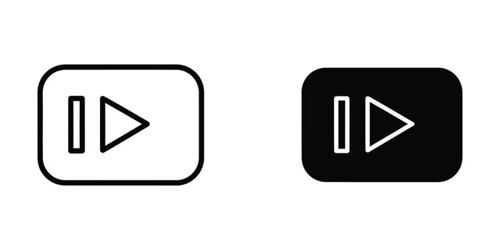 Play button icons in light and dark backgrounds