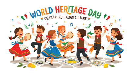 Fototapeta premium vector of a group of people from a country dancing traditional dances to celebrate 