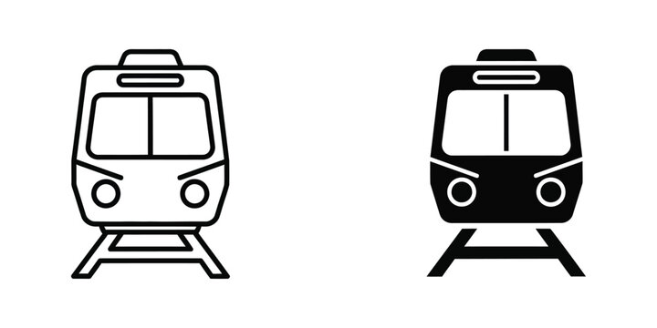 Contrast between a light and dark colored train icon on tracks