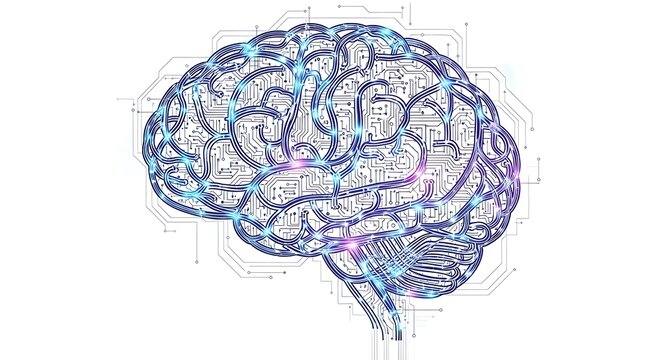 Human Brain Anatomy Neuroscience Illustration.