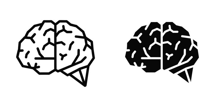 Contrast of human brain hemispheres with different levels of detail and complexity