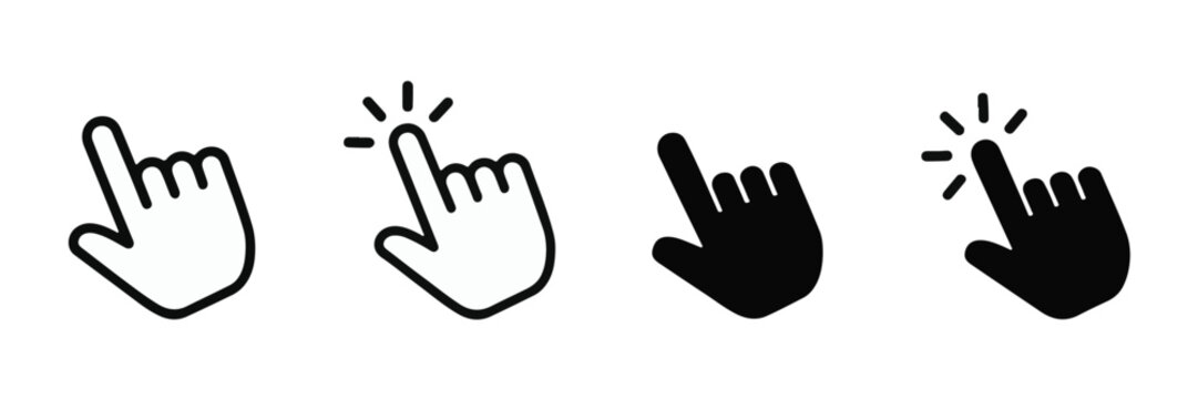 Hand Pointer Icons For Digital Interaction cursor click