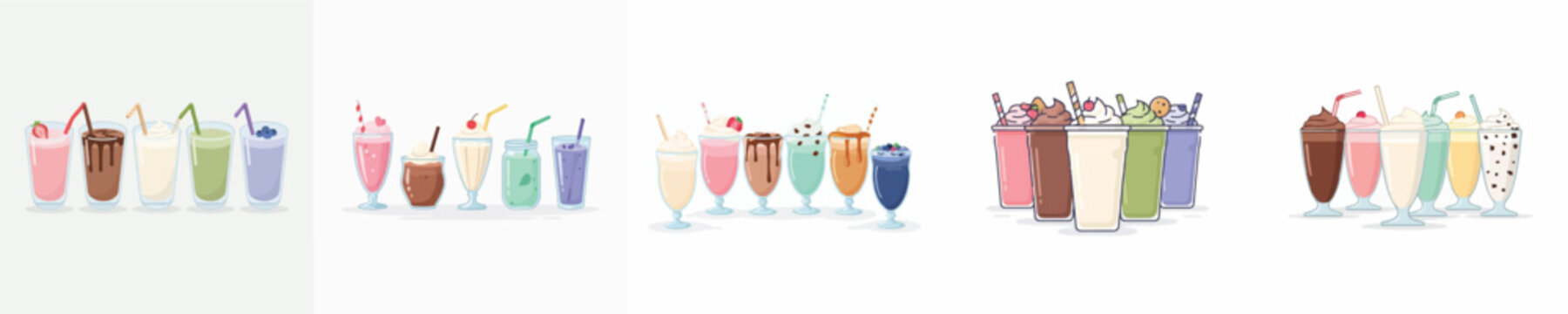 Milkshakes Vector Illustration