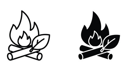 Campfire illustration featuring contrasting line styles for artistic emphasis © Jahidul