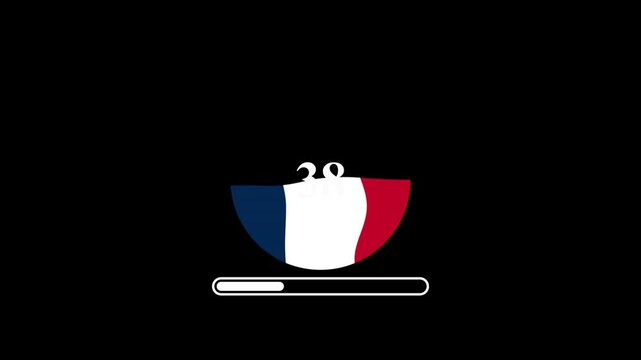France Flag Loading Animation &ndash; Modern UI Loading Screen Loop