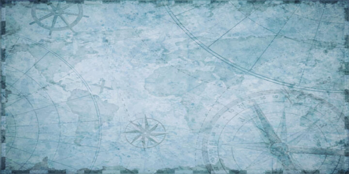 This vintage blue grunge wall features a rough textured surface with an icy winter pattern and artistic paint splatters providing a cold marble backdrop with ample copy space