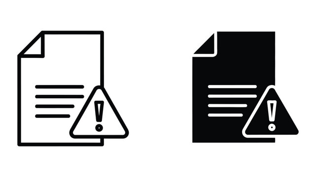 Warning symbols on different document icons indicating potential issues or errors