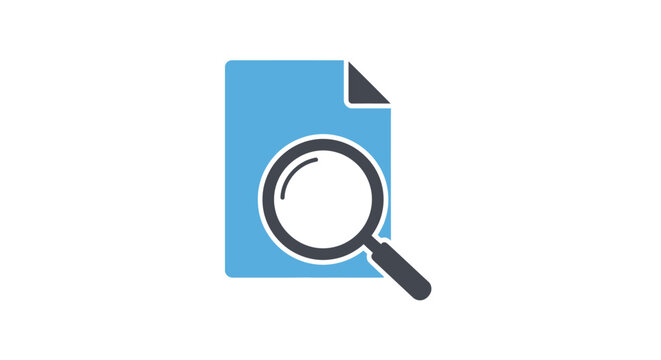 Magnifying glass on a document.