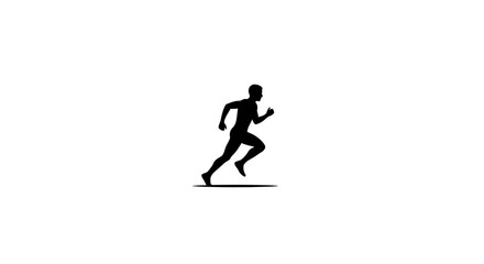 Obraz premium Man Running Silhouette Fitness Icon.