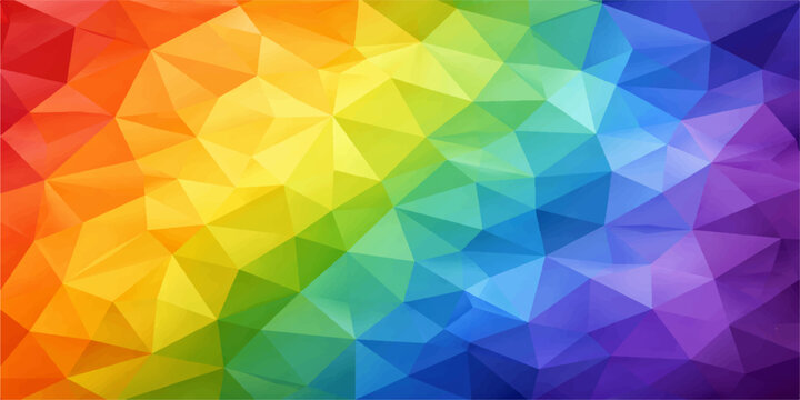 A vibrant abstract kaleidoscope of geometric triangles forms a captivating background of rich colors.