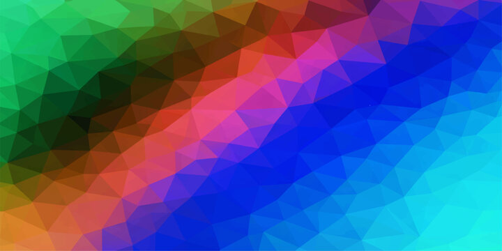 A vibrant and dynamic low-poly abstract background, showcasing a spectrum of bold colors, creating a visually striking and modern aesthetic. 
