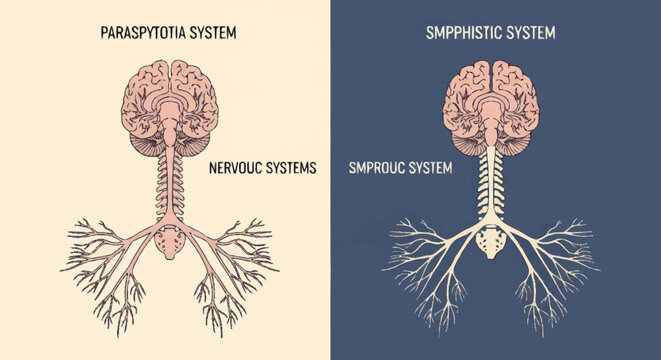 Diagram of the human nervous system and its two divisions.
