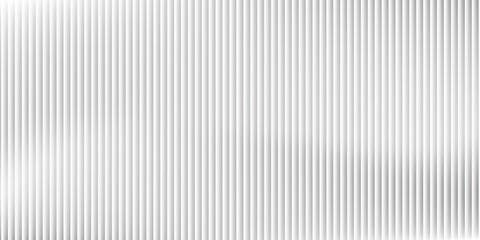 Transparent corrugated plastic ribbed glass background with abstract line patterns. 3D gradient light effects for retail windows or architectural panels. Vintage chrome reflections or polycarbonate. © Nur