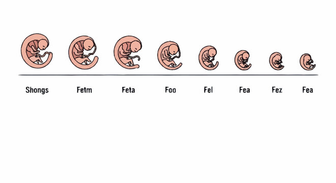 Human Embryonic Development Stages Illustration.
