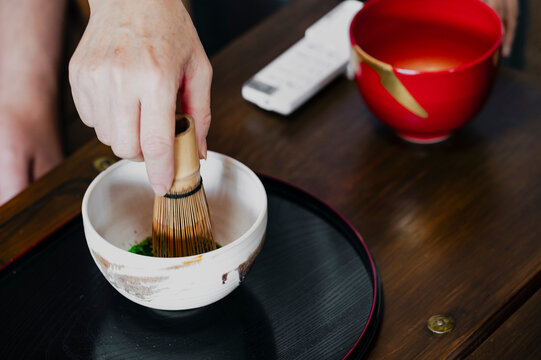 Preparing Matcha Tea
