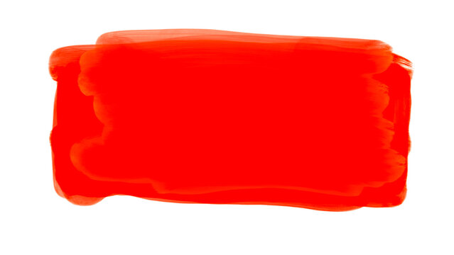 Red-orange brush stroke, abstract paint banner. Hand drawn grunge rectangle banner.