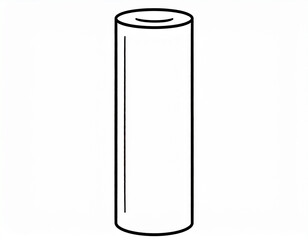 Fototapeta premium A simple black-and-white line drawing of a vertical cylinder like a paper towel roll. Ai
