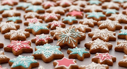 Fototapeta premium Festive Star-Shaped Cookies - A Delicious Holiday Treat.