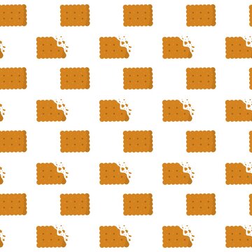 Biscuit seamless pattern. Sweet cookies seamless pattern. Biscuit pattern background. Cookie pattern background. Crackers repeat illustration