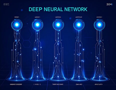 AI NEURAL NETWORK ARCHITECTURE DIAGRAM_A stunning standalone AI neural network archi 