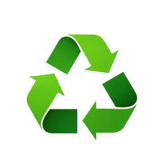 Fototapeta premium Green recycling symbol icon for eco friendly environment concept