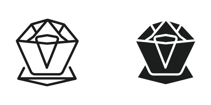 Comparison of a monochrome and shaded geometric logo design featuring a stylized v shape