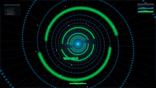 Professional 4K UHD 16:9 Infinite Double Helix DNA Storage Tunnel. with HUD Interface for Biotech.