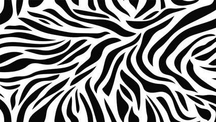 Obraz premium Bold zebra print pattern features organic black and white stripes creating a wild animal texture for fashion and interior design.