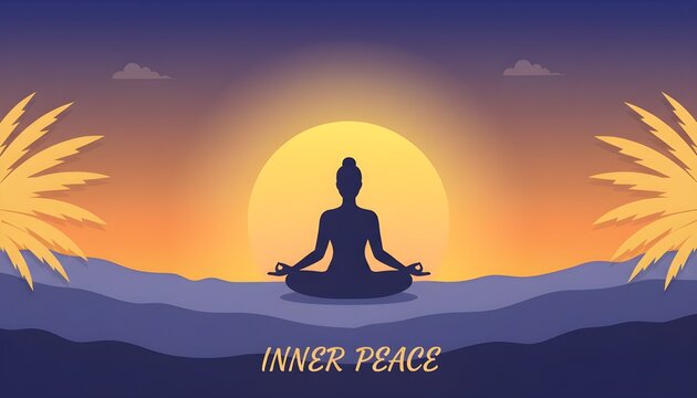 Serene Sunset Meditation Finding Inner Peace in Tranquil Natural Scenery
