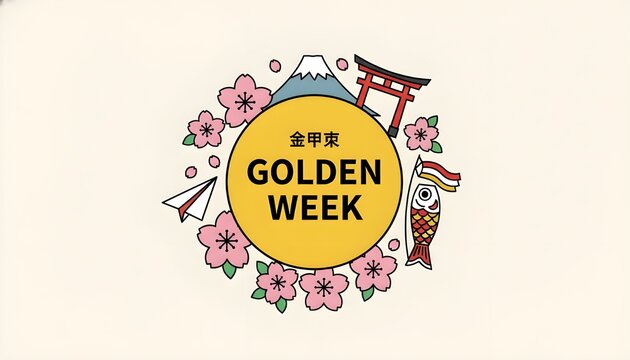 Golden Week Celebration Japan Icons Travel Festive Holiday Event