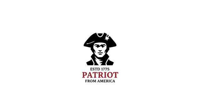 American Patriot Soldier Logo with Revolutionary Tricorn Hat