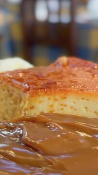 flan con dulce de leche, postre