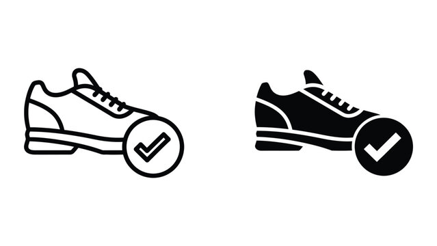 Comparison of approved sneakers with different color schemes and checkmarks.